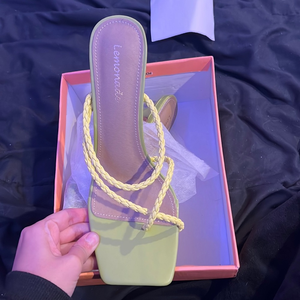 green heels from laura’s boutique size 8.5